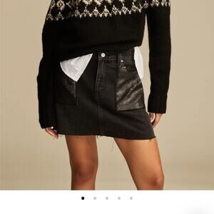 Lucky Brand Black Mini Skirt with Textured Accents